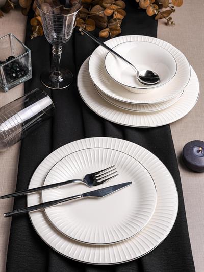 Royal Charme Gloria Platin 24 Parça Porselen Yemek Takımı