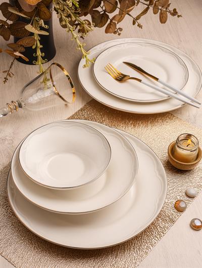 Royal Charme Lina Gold Yaldızlı 24 Parça Porselen Yemek Takımı