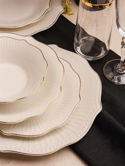 Royal Charme Merry Gold Yaldızlı 24 Parça Porselen Yemek Takımı