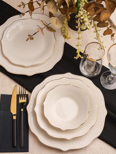 Royal Charme Merry Gold Yaldızlı 24 Parça Porselen Yemek Takımı
