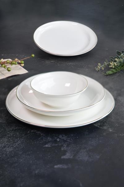 Royal Charme Perla Gold Yaldızlı 24 Parça Porselen Yemek Takımı