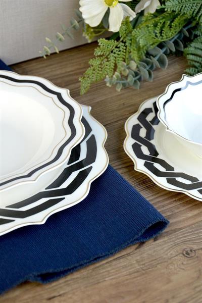 Royal Charme Premium Platin Yaldızlı 24 Parça Porselen Yemek Takımı