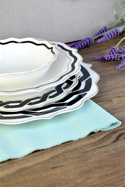 Royal Charme Premium Platin Yaldızlı 24 Parça Porselen Yemek Takımı