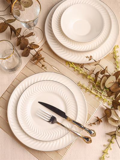Royal Charme Rebecca Gold Yaldızlı 24 Parça Porselen Yemek Takımı