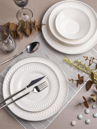 Royal Charme Rebecca Platinyaldızlı 24 Parça Porselen Yemek Takımı