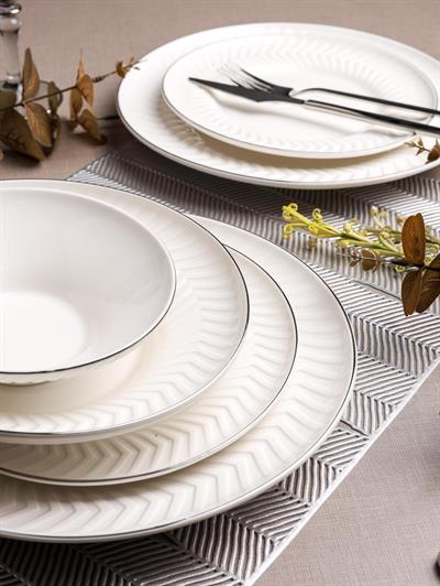 Royal Charme Rebecca Platinyaldızlı 24 Parça Porselen Yemek Takımı