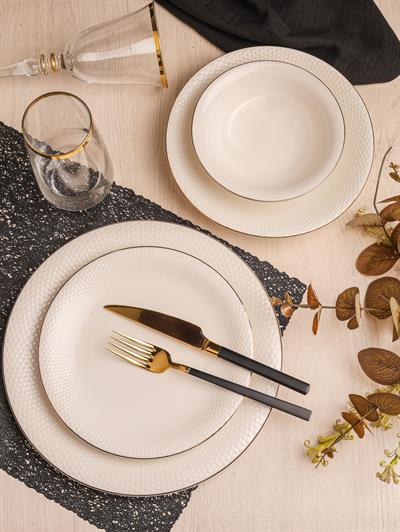 Royal Charme Sarah Gold Yaldızlı 24 Parça Porselen Yemek Takımı