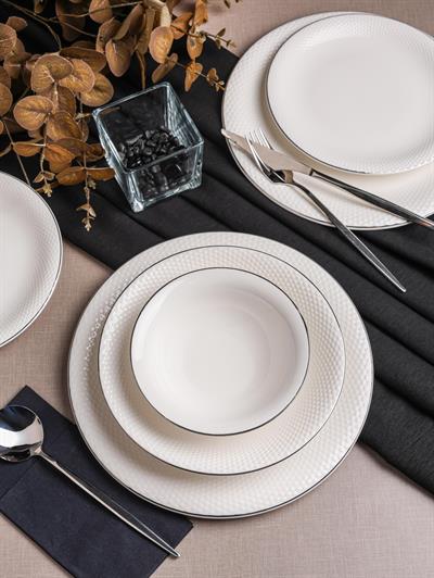 Royal Charme Saray Platin Yaldızlı 24 Parça Porselen Yemek Takımı