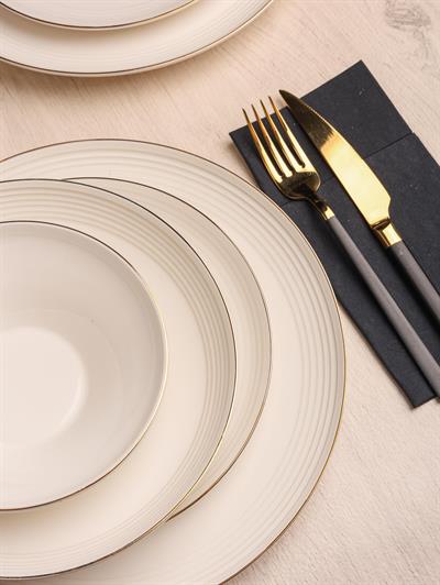 Royal Charme Valery Gold Yaldızlı 24 Parça Porselen Yemek Takımı
