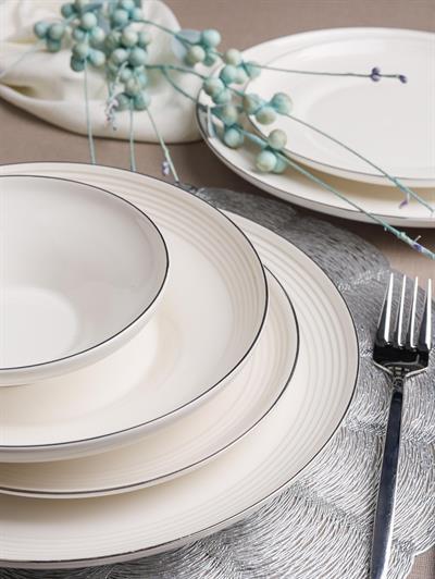 Royal Charme Valery Platin Yaldızlı 24 Parça Porselen Yemek Takımı