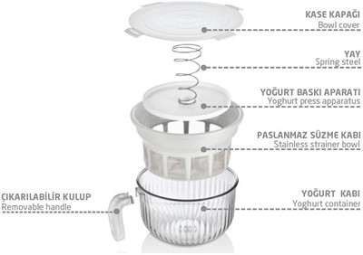 Vip Ahmet Chef Yoğurt Süzme Kabı 3 Lt
