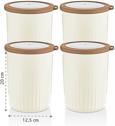 Vip Ahmet Vakumlu Saklama Kabı Silindir, Kumsal 2, 10 Lt*4Lü