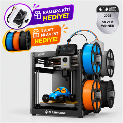 Flashforge Adventurer 5X 3D Yazıcı | Kamera Kiti ve 3 Adet Filament Hediye