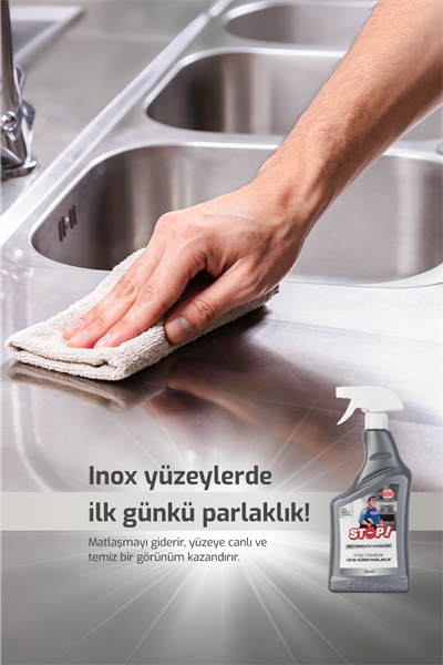 Stop Forte Inox Temizleyici ve Parlatıcı 750 ml.Beyaz Eşya & Paslanmaz Çelik.Uzun Süre Parlaklık