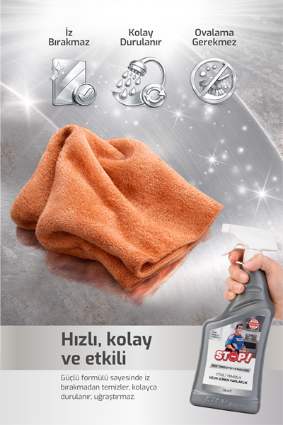 Stop Forte Inox Temizleyici ve Parlatıcı 750 ml.Beyaz Eşya & Paslanmaz Çelik.Uzun Süre Parlaklık