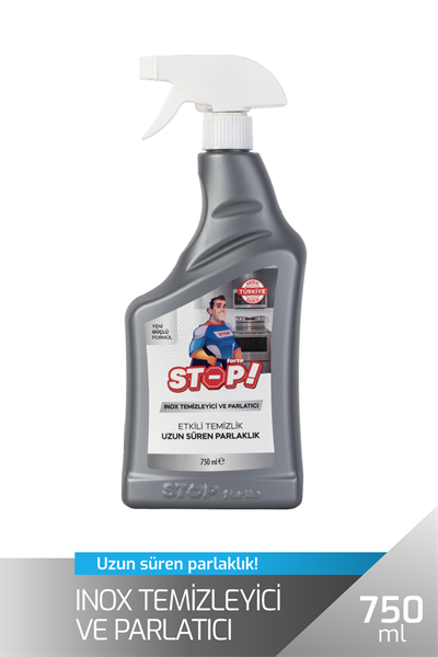Stop Forte Inox Temizleyici ve Parlatıcı 750 ml.Beyaz Eşya & Paslanmaz Çelik.Uzun Süre Parlaklık