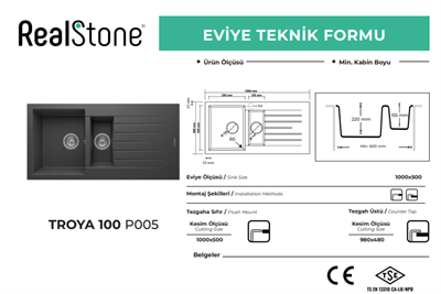 Realstone Troya Siyah 100