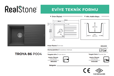 Realstone Troya Siyah 86
