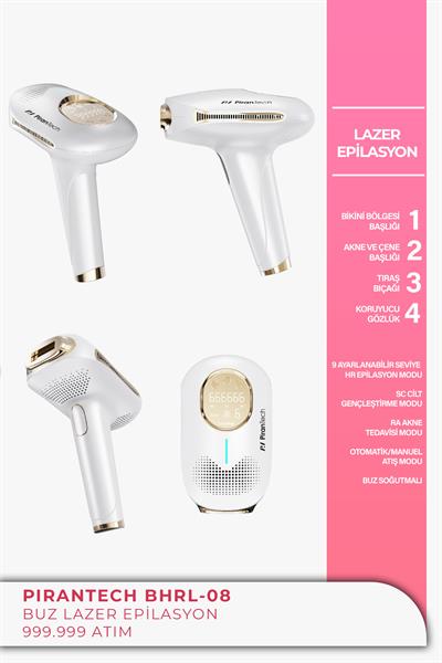 Pirantech Bhrl-08 Buz Lazer Epilasyon 999.999 Atım- Cilt Gençleştirici - Lazer Epilasyon Aleti