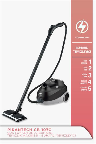 Pirantech Cb-107c Buharlı Temizlik Makinası Siyah