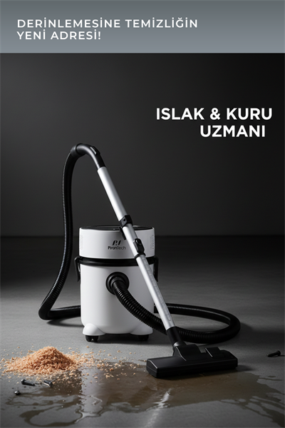 Pirantech Es-07 Panda Islak & Kuru Elektrikli Süpürge | 1000W Güçlü Motor | Hepa Filtreli