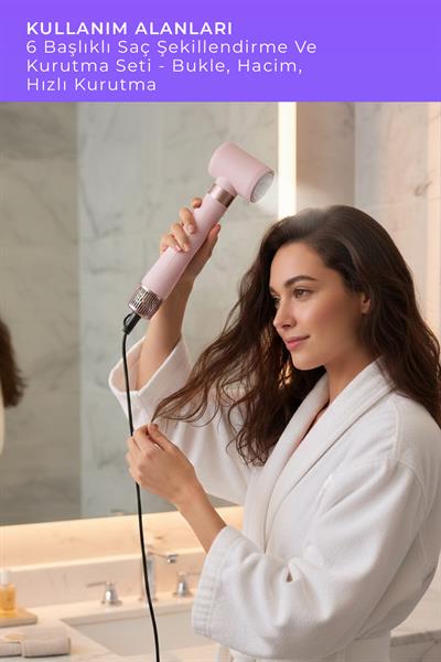 Pirantech Ks611 Style-airbreeze 6 Başlıklı Saç Şekillendirme Ve Kurutma Seti - Bukle, Hacim, Hızlı Kurutma