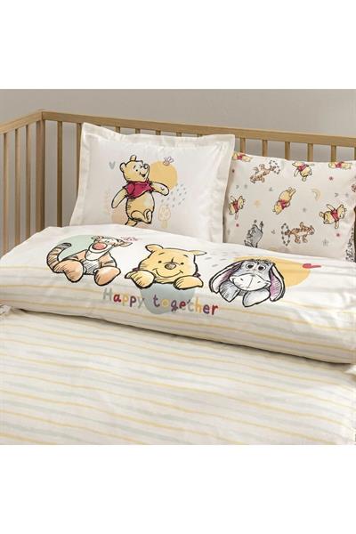 Taç Taç Lisanslı Disney Winnie The Pooh Happy Baby Pamuk Bebek Nevresim Takımı