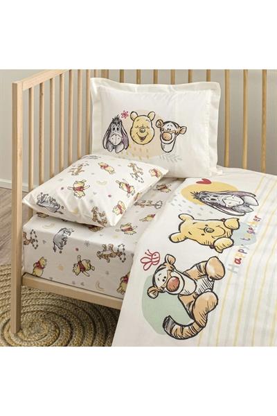 Taç Taç Lisanslı Disney Winnie The Pooh Happy Baby Pamuk Bebek Nevresim Takımı