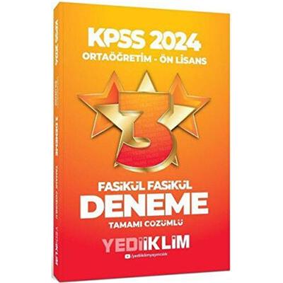 2024 Yediiklim Yayınları KPSS Ortaöğretim Önlisans Fasikül Fasikül Tamamı Çözümlü 3 Deneme