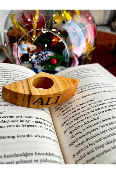 Kişiye Özel Ahşap Kişiselleştirilebilir Kitap Okuma Yüzüğü