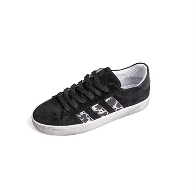 Tesla Clup  Unisex& Şerit Detaylı Hakiki Deri Sneakers Spor Ayakkabı