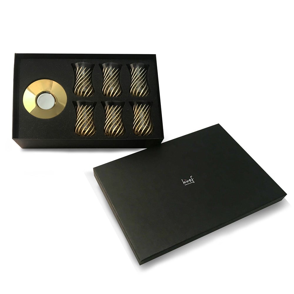 Çay Bardağı Seti Spiral Gold Set 42