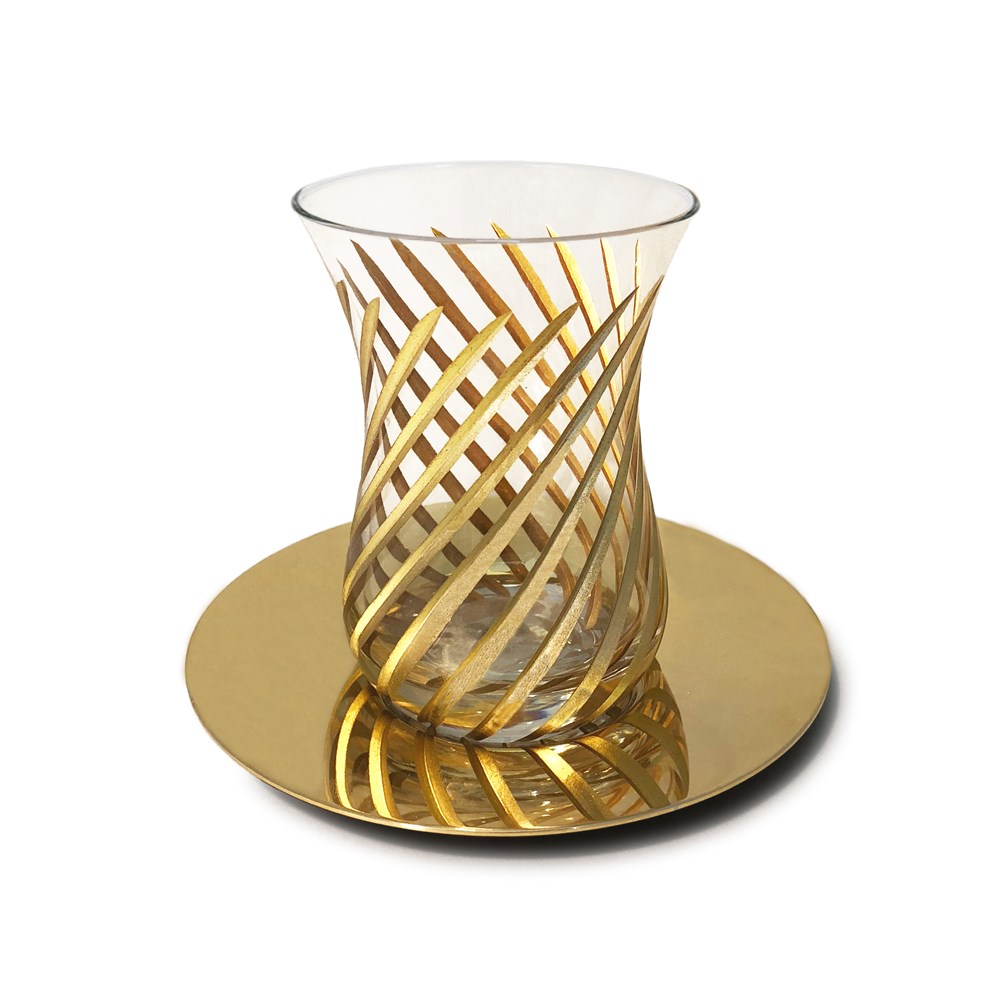 Hiref Tasarım37 x 23 cm H: 9,5cmHiref TasarımÇay Bardağı Seti Spiral Gold  Set 42