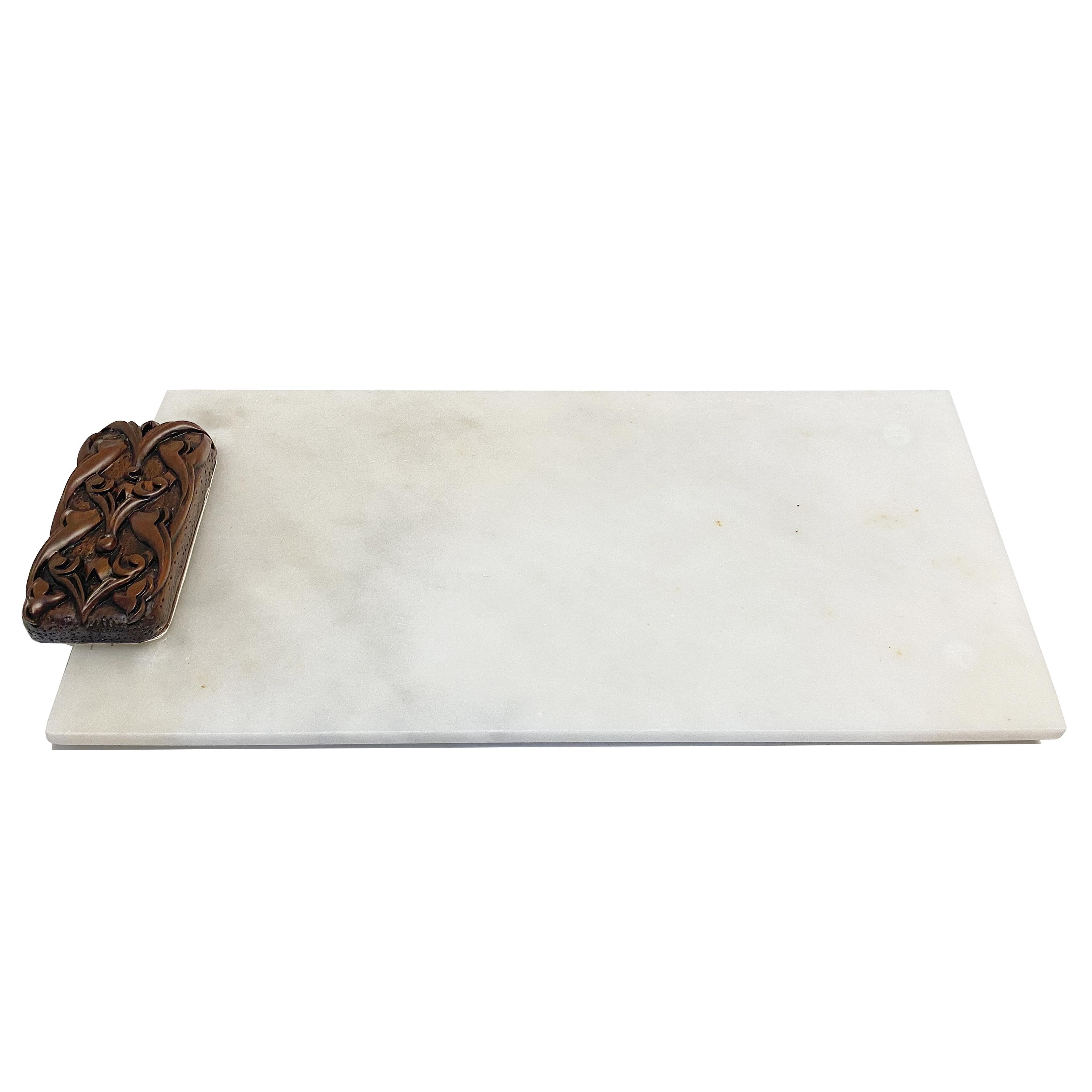 En YenilerHIREFAhşap Motifli Dikdörtgen Beyaz Peynir Tabağı