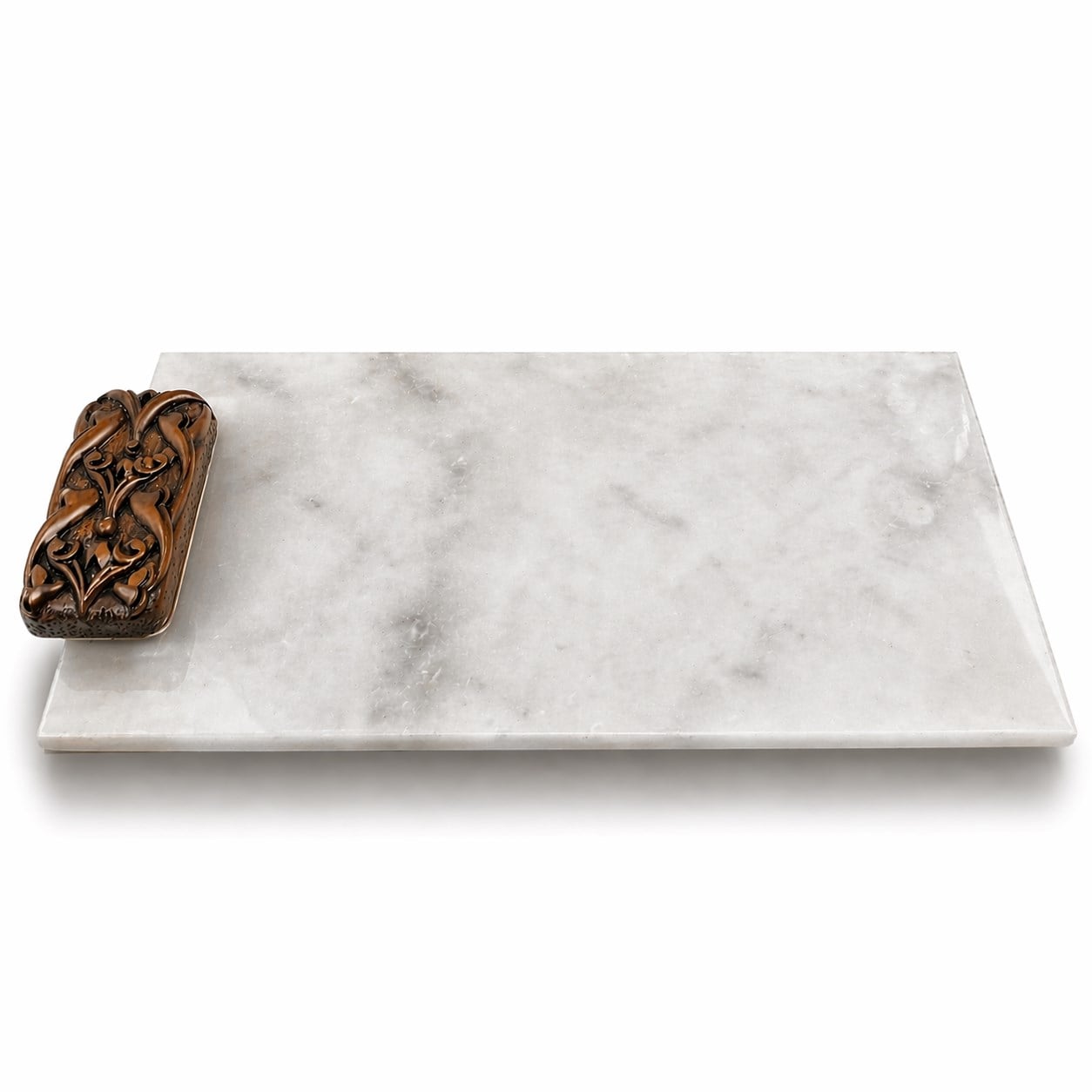 New ArrivalHIREFRectangular White Cheese Plate with Wooden Motifs