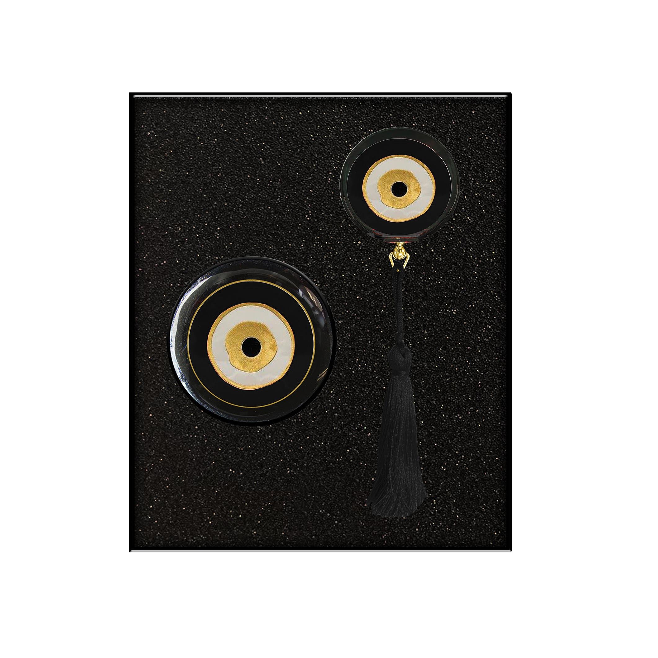 New ArrivalHirefKitapAyracı ve KağıtAğırlığı Cam Siyah Nazar