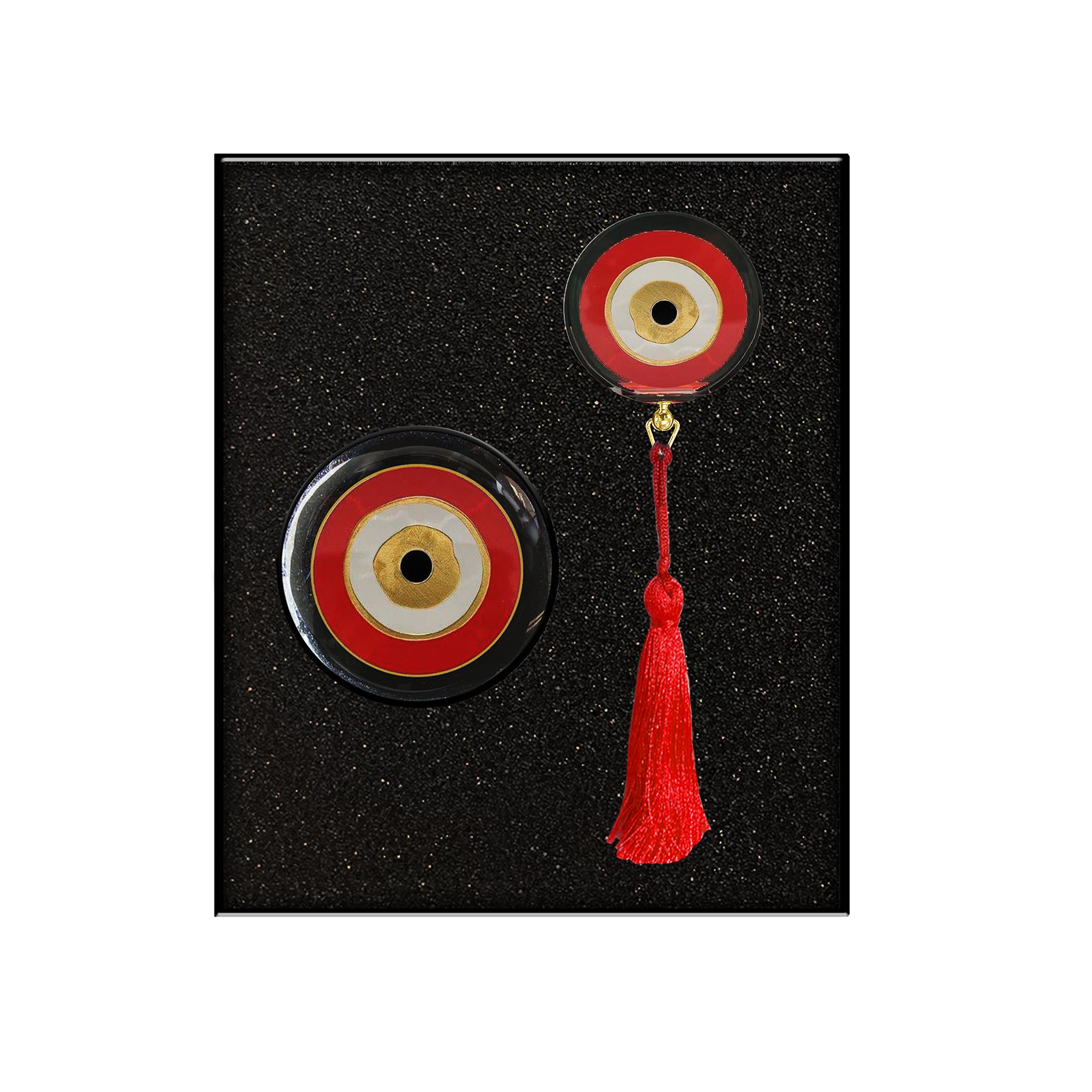 New ArrivalHirefKitapAyracı ve KağıtAğırlığı Cam Kırmızı Nazar