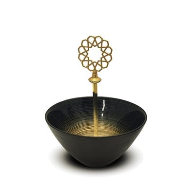 Selçuklu Çember Kase Siyah Gold Küçük 8970