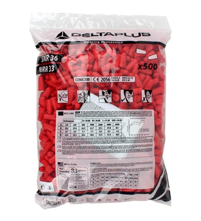 Delta Plus Conic500 Köpük Tipi Koruyucu Kulak Tıkacı (500 Çift)
