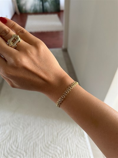 14K gold renk altın kaplama 18 cm Xupng tasarım şık örgü bileklik