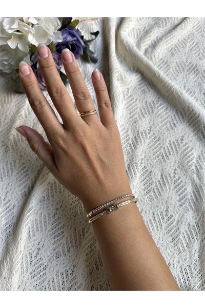 14K gold renk premium,kelepçe bileklik,su yolu bileklik ve yüzük 3’lüsü ✨