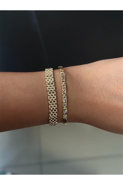 14K gold renk, yeni sezon 2'li, premium ve özel seri bileklik❤️