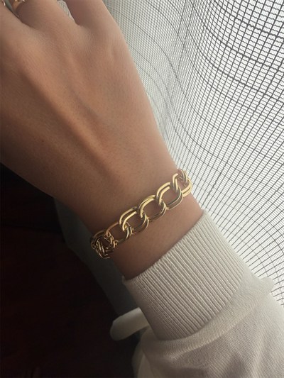 14K gold renk,altın kaplama kalın zincir model bileklik. 16 cm bileklere uygundur