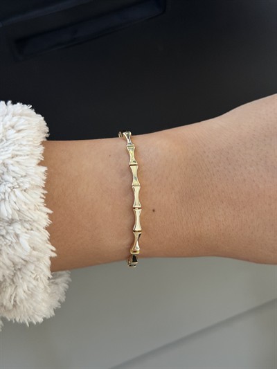 14K gold renk,Fiyonk desen tasarım, şık bileklik