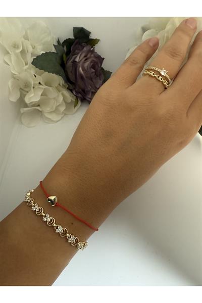 14K gold renk,premium özel seri, bileklik ve yüzük 🎁