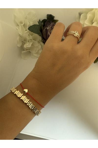 14K gold renk,premium seri,paralel,şık bileklik ve yüzük ❤️