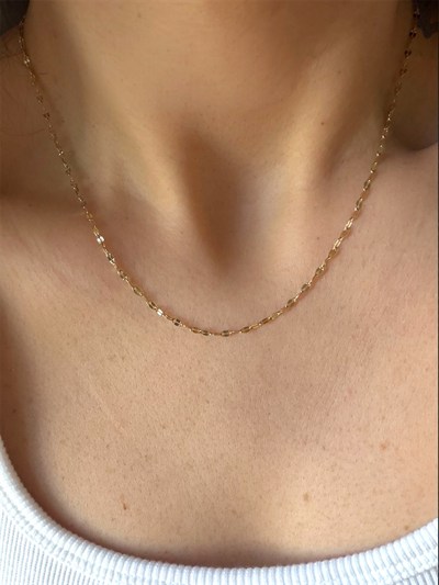 14K gold renk,X.ping öpücük zincir kolye.Kombin tamamlayıcı