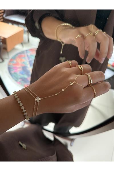 14K gold renk,yonca detaylı şahmeran ve bileklik Premium 2’li 🍀