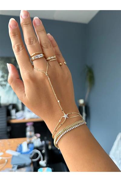14K gold renk,zirkon taşlı yıldız şahmeran,su yolu bileklik ve tasarım bileklik 3'lüsü🌸