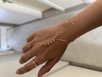 14K gold,altın kaplama,göz detaylı öpücük zincir şahmeran